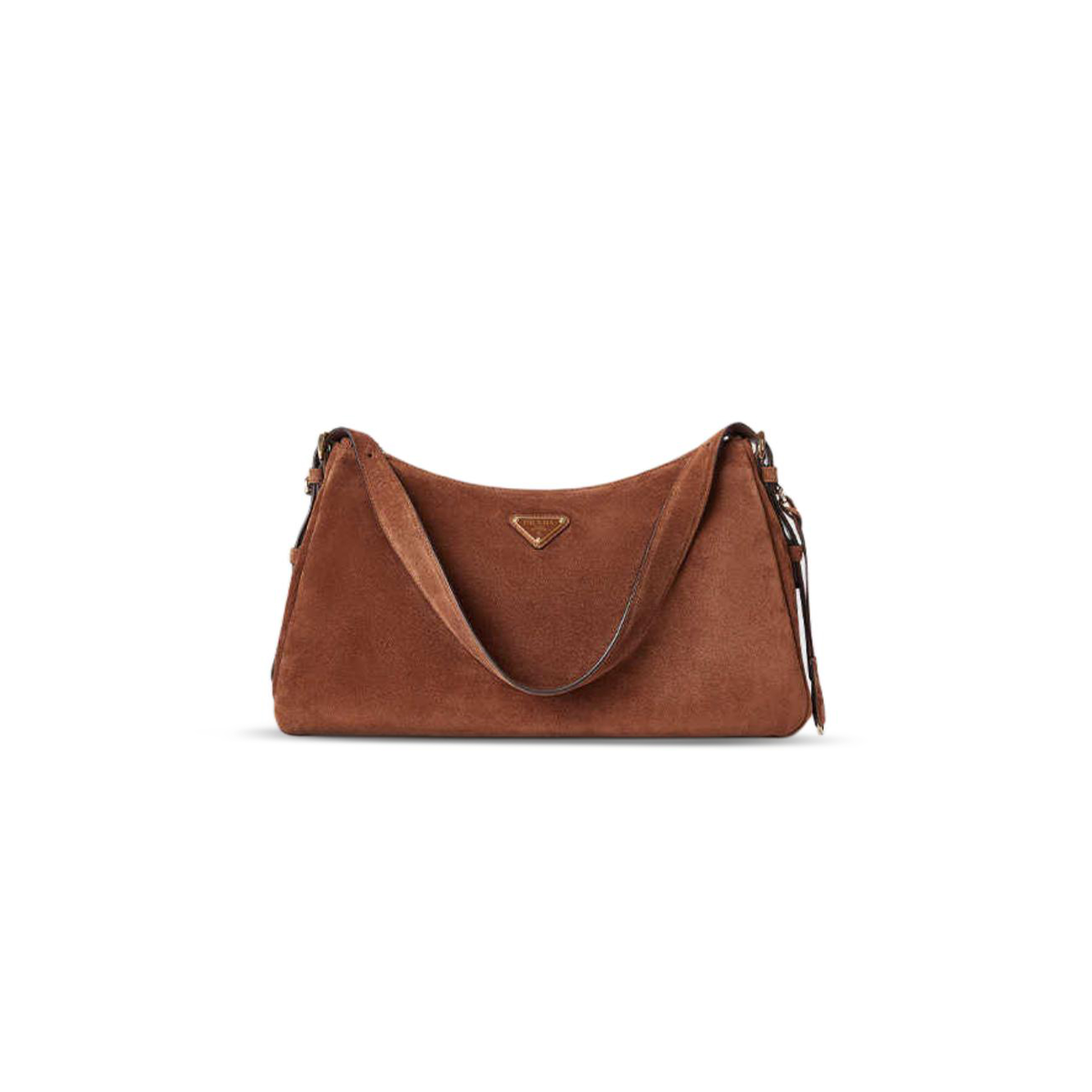 PRADA AIMÉE LARGE SUEDE SHOULDER BAG 1BC228 01 (39*23*12cm))